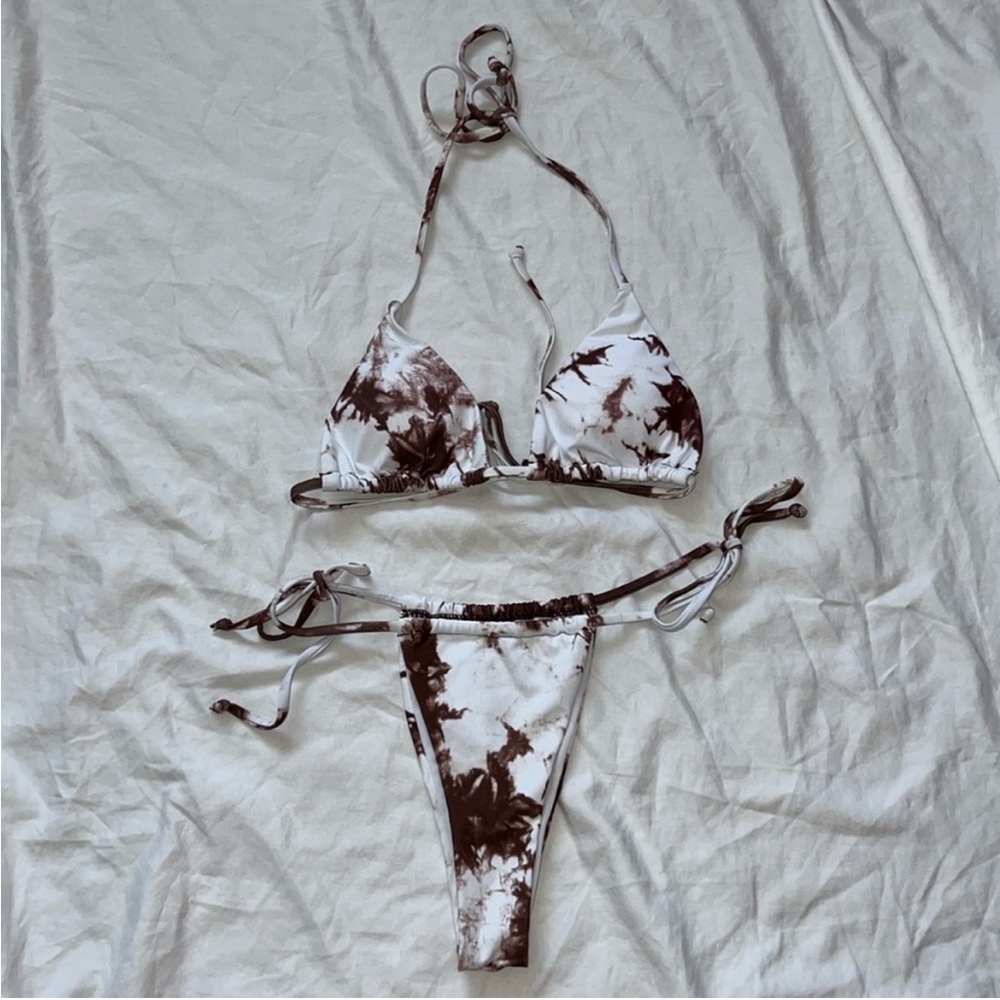 Brown Tie-Dye Bikini